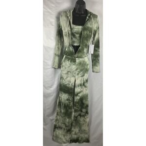 Rosevelvet Size S 3 Piece Green Tie‎ Dye Lounge Set Tall Girl Friendly
